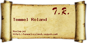 Temmel Roland névjegykártya